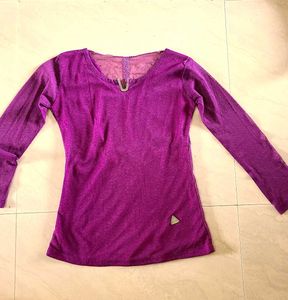 Purple Net Long Sleeve Top