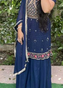 Elegant Blue Embroidered Kurta Set