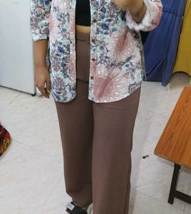 High Waist Stylish Brown Trousers