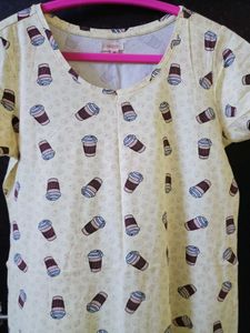 Cute Cofee Cup Design Short Nightdress
