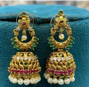 TRADITIONAL CZ STONE MATT  FINISH JHUMIKA