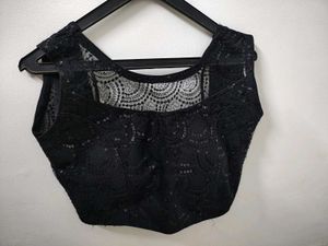 Black  Padded Net Blouse