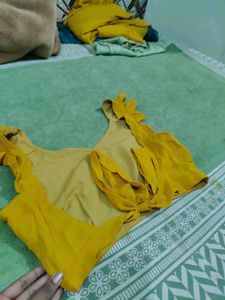 Mustard Yellow Party Dress/ Skirt With Choli