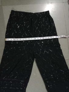 Elegant Black Embellished Pant Suit