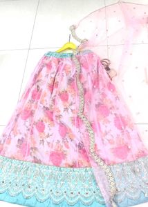 pastel pink And Blue Cute Lahenga✨