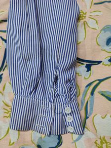 Striped Women Blue Shirt