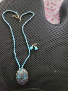 Sky Blue Colour Chain With Locket