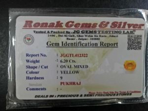 6.20 CTS Yellow Sapphire Pukhraj Gemstone