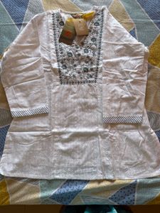 Pure White Cotton Kurti