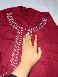 New Short Kurti With Embroidery