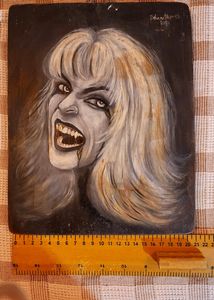 Vintage Gothic Vampire Painting On Wooden Board🧛