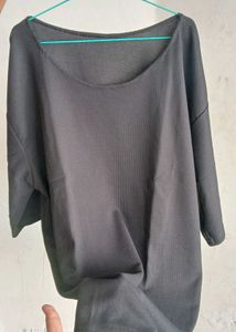 Comfy Black Boxy Top for women.