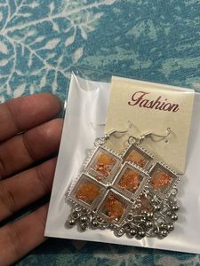 Boho Chic Blue Statement Earrings Only 1 Pair