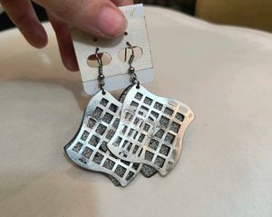 Silver Tone Dangle Earrings