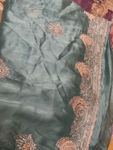 Elegant sea green saree for women