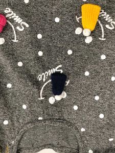 Gray Polka Dot &#34;Smile&#34; Top