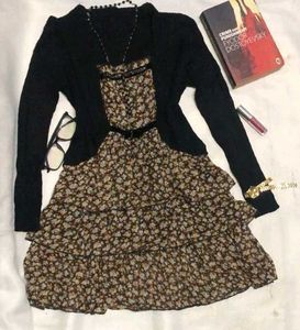 Floral Vintage with Black Cardigan✨