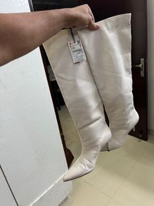 ZARA Croc Textured Boots