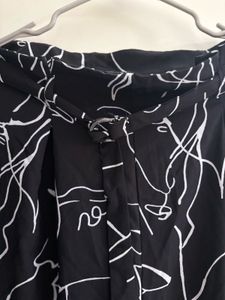 Abstract Print Wide Leg Pants