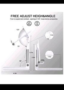 Adjustable and Foldable Desktop Phone Holder Stand for Phone Compatible - with All Mobile Phone/Tablets Upto 4-11&#34; for Desk, Table, Home &amp; Online Classes (White) Metal Holder (Pack Of 1)