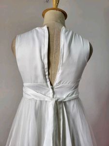 White Dress with Tulle Skirt