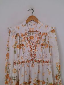 Off White Printed Dress (Women&#39;s)