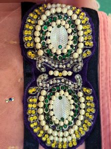 Pink  Border Net Sarree