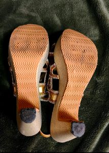 👠BRIDAL GOLDEN  Sandals AMAZING STONED NEW❗💛