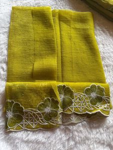 Elegant Embroidered Saree with work blouse piece