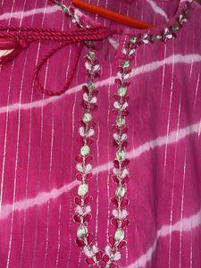 Pink Striped Kurta &amp; Dupatta