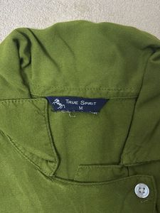 Olive Green Button-Up Shirt