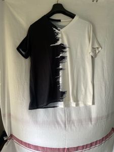 Blue &amp; White Split V-Neck Tee