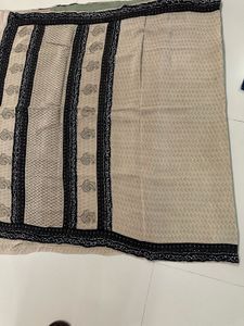 Elegant Beige Silk Saree With Blouse