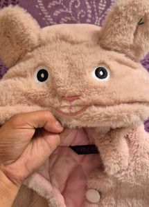 Cute Pink Bear Ear Baby Coat