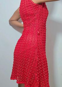 Red Stretchable Party Wear Mini Dress