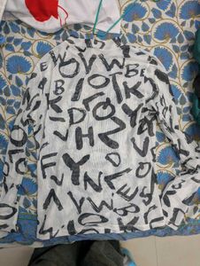 Sheer Letter Print Top