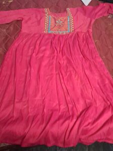 Pink Embroidered Anarkali Dress