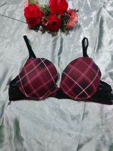 Imported Lasenza Burgundy Plaid Bra