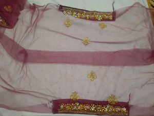 Elegant Purple Embroidered Saree with blouse