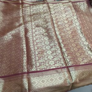 Maroon Pattu Like Saree