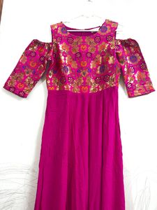 Ethnic Gown- Magenta Pink
