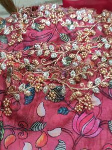 Kalamkari Organza Cut Work Duppata