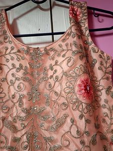 Heavy Peachy Pink Wedding Gown