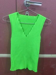 Neon Green Knit Tank Top
