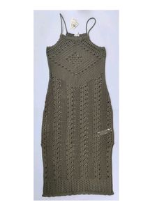 Olive color crochet dress