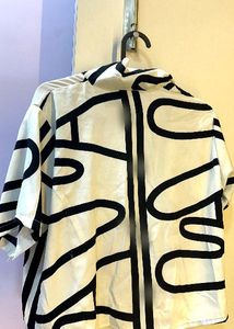 Abstract Black-White Overshirt | Wear Open or Butt