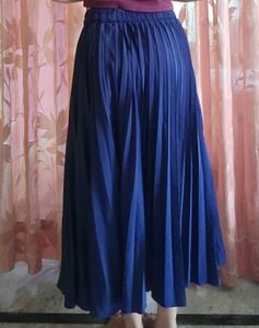 Blue Pleated Skirt