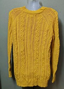 Mustard Cable Knit Pullover