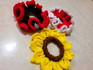 Crochet Hair Scrunchies - Set of 3