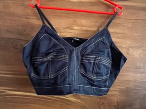 Stylish Navy Blue Crop Top